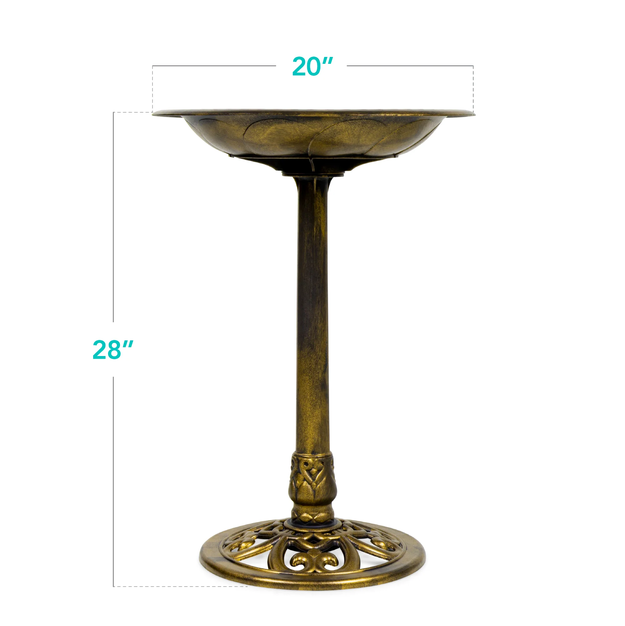 Vintage Outdoor Garden Bird Bath w/ Fleur-de-Lis Accents - Image 70