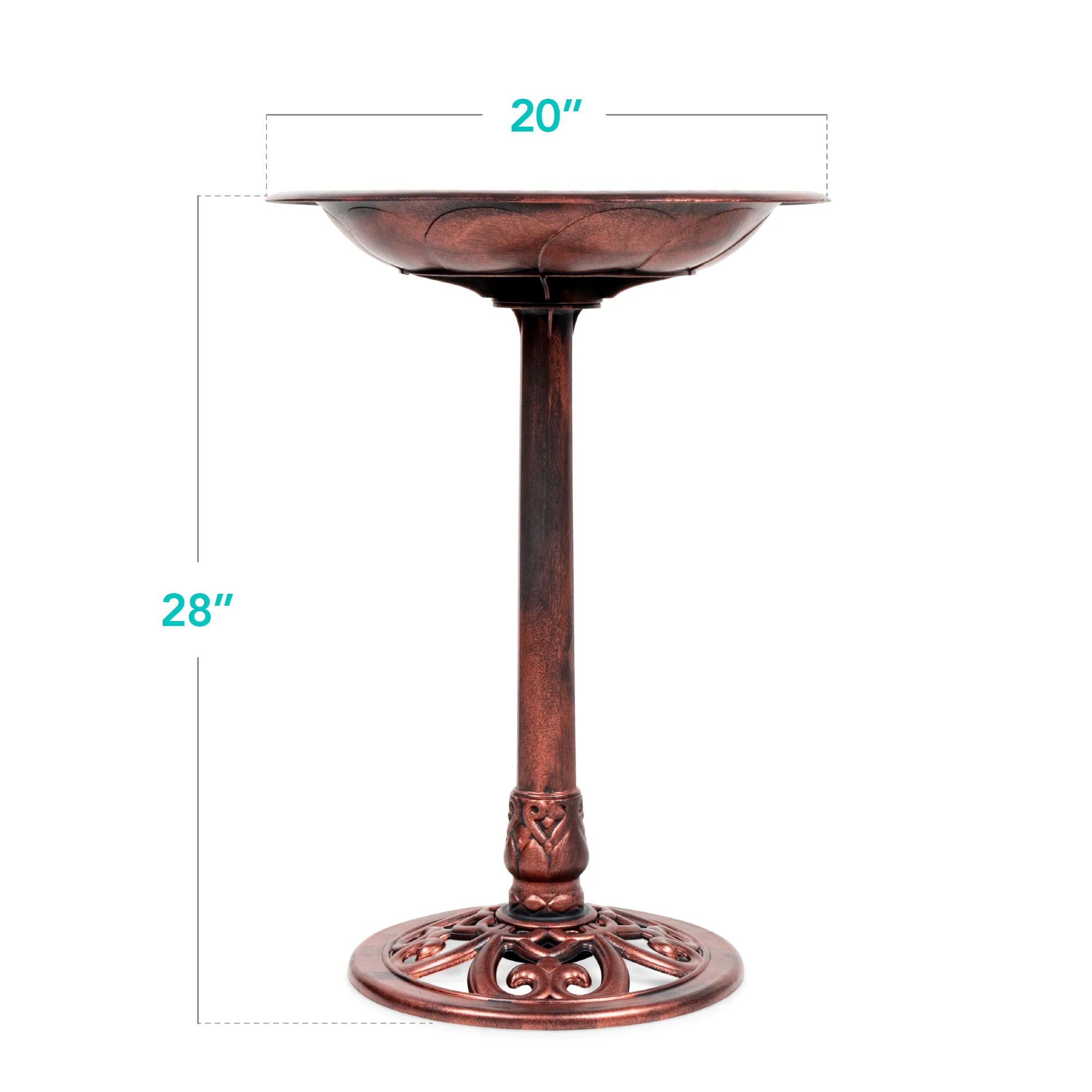 Vintage Outdoor Garden Bird Bath w/ Fleur-de-Lis Accents - Image 8