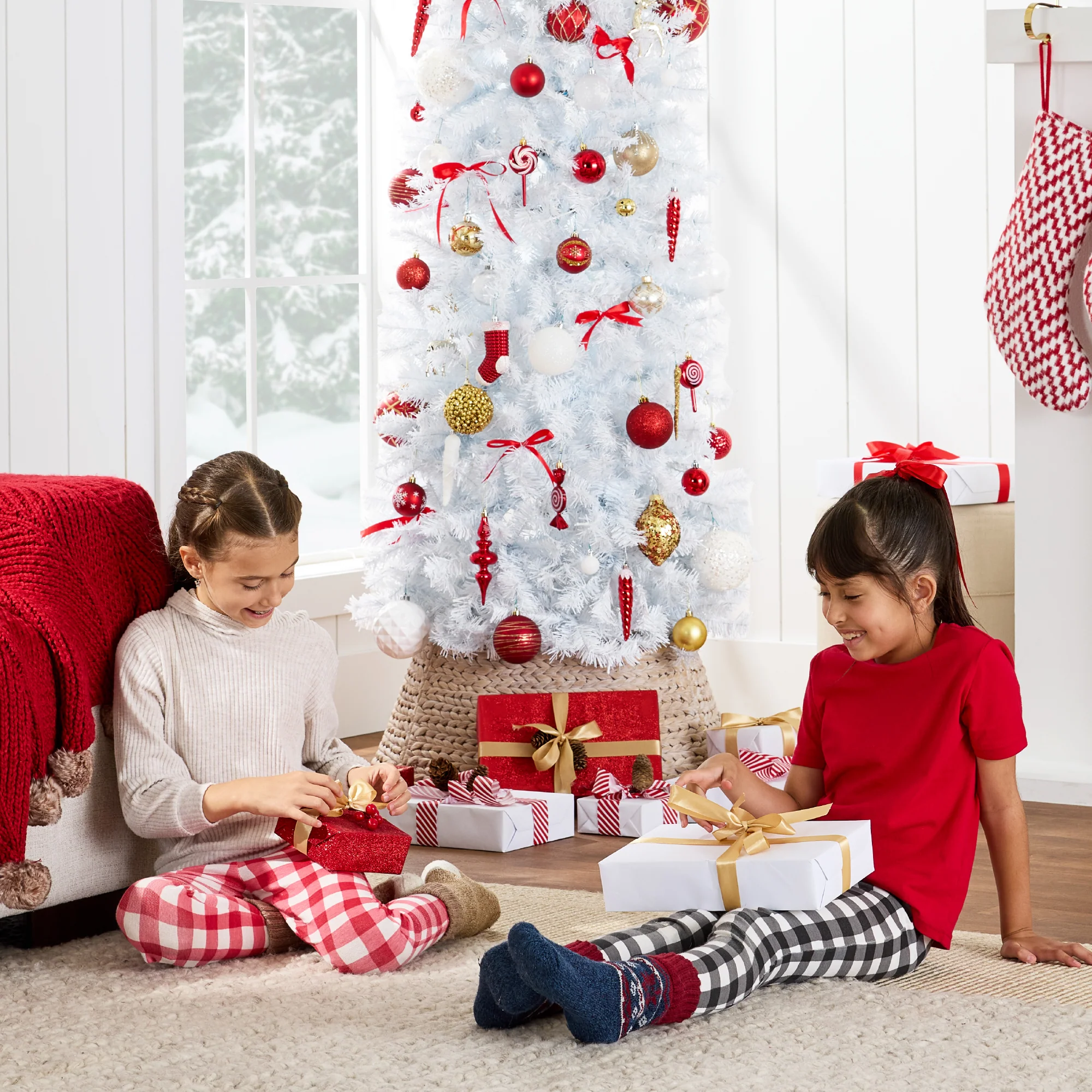 White Artificial Pencil Holiday Christmas Tree - Image 19