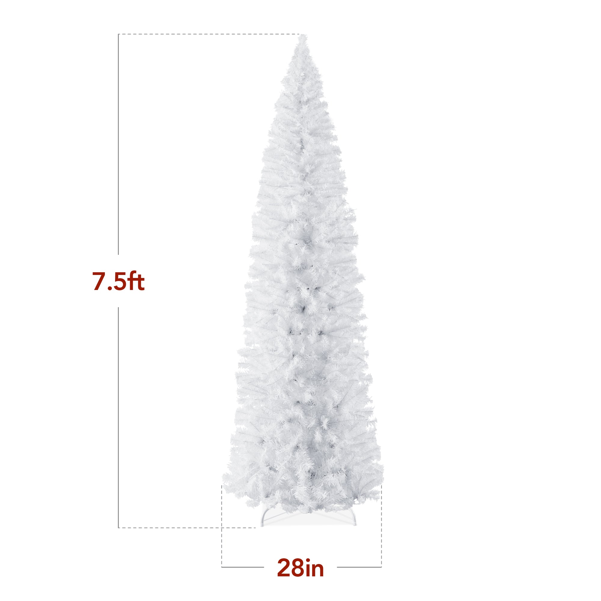 White Artificial Pencil Holiday Christmas Tree - Image 23