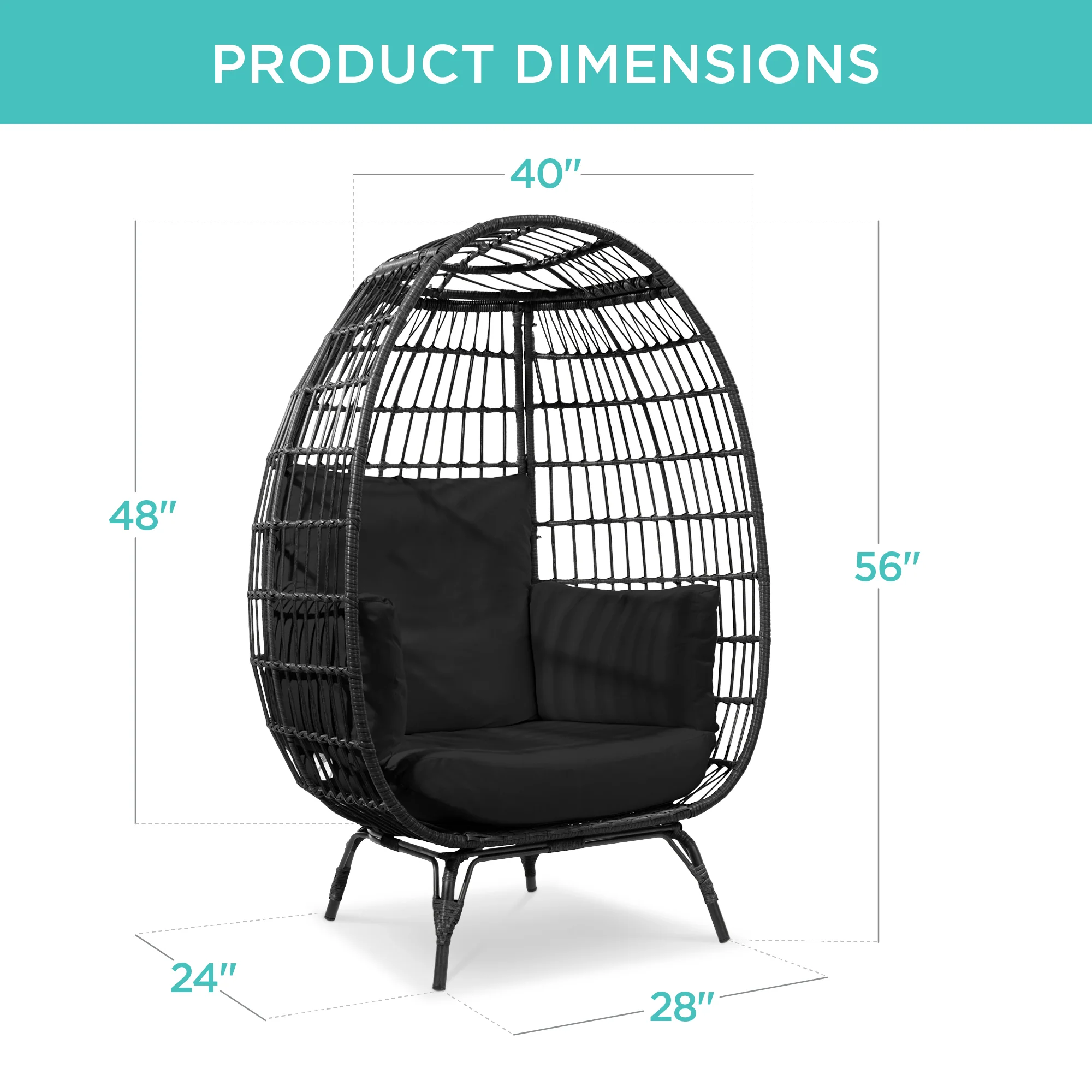 Wicker Egg Chair Oversized Indoor Outdoor Patio Lounger - Image 35