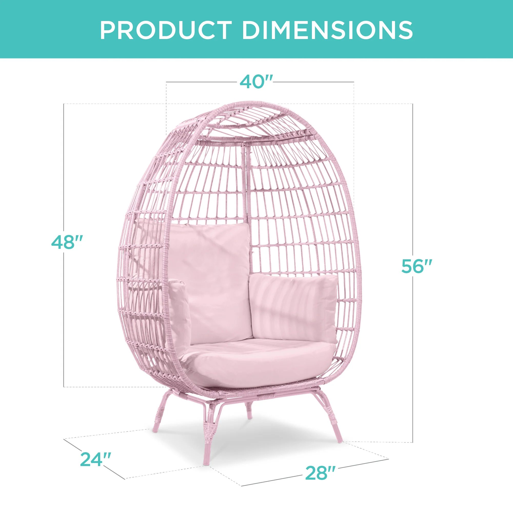 Wicker Egg Chair Oversized Indoor Outdoor Patio Lounger - Image 49