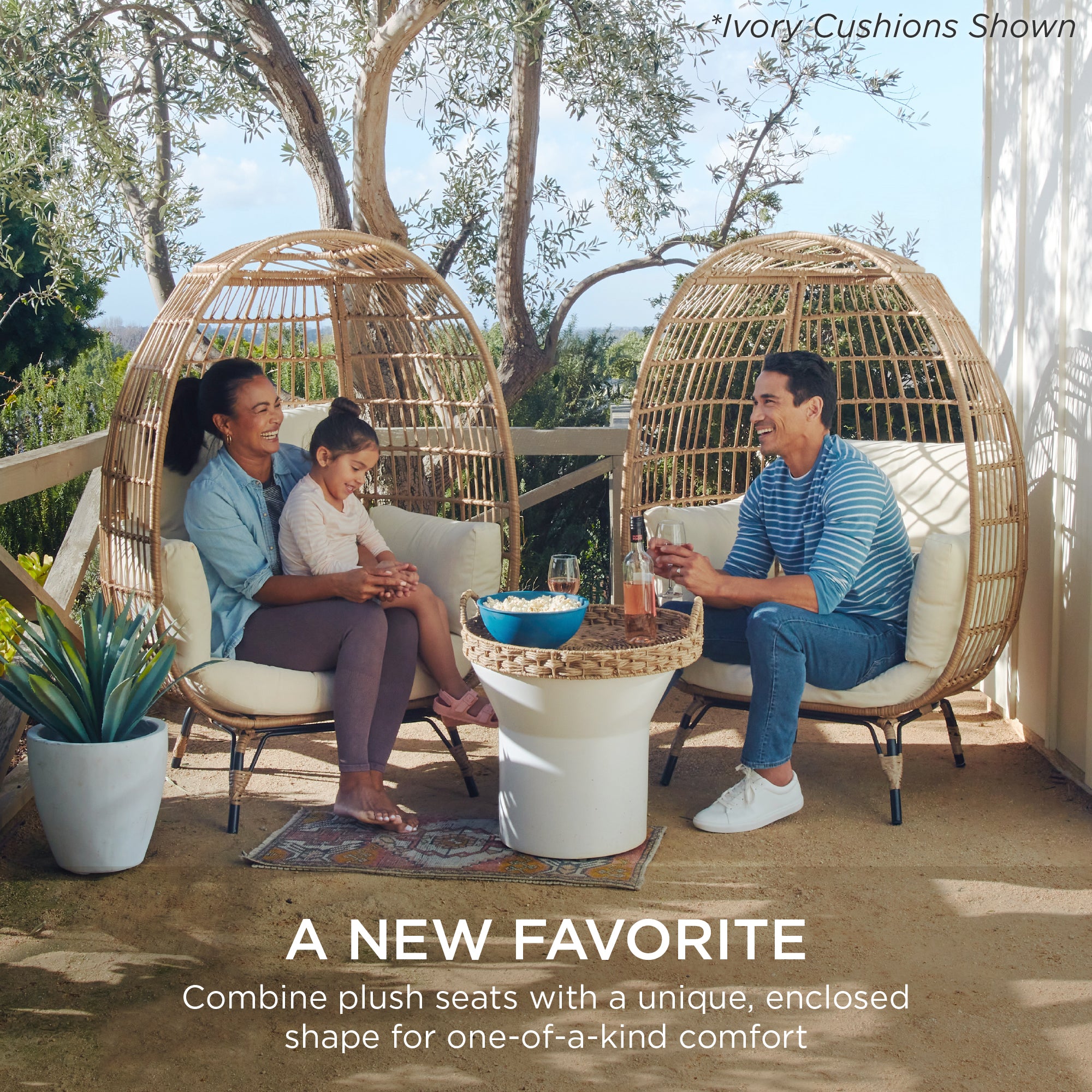 Wicker Egg Chair Oversized Indoor Outdoor Patio Lounger - Image 55