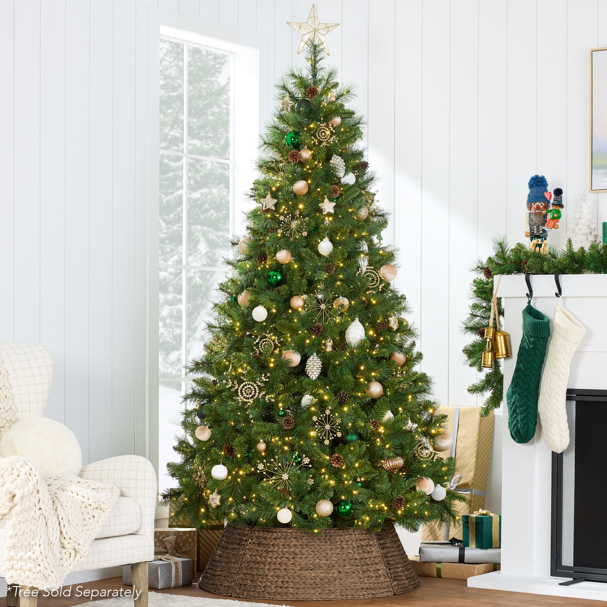 Woven Hyacinth Christmas Holiday Tree Collar - 36in - Image 14