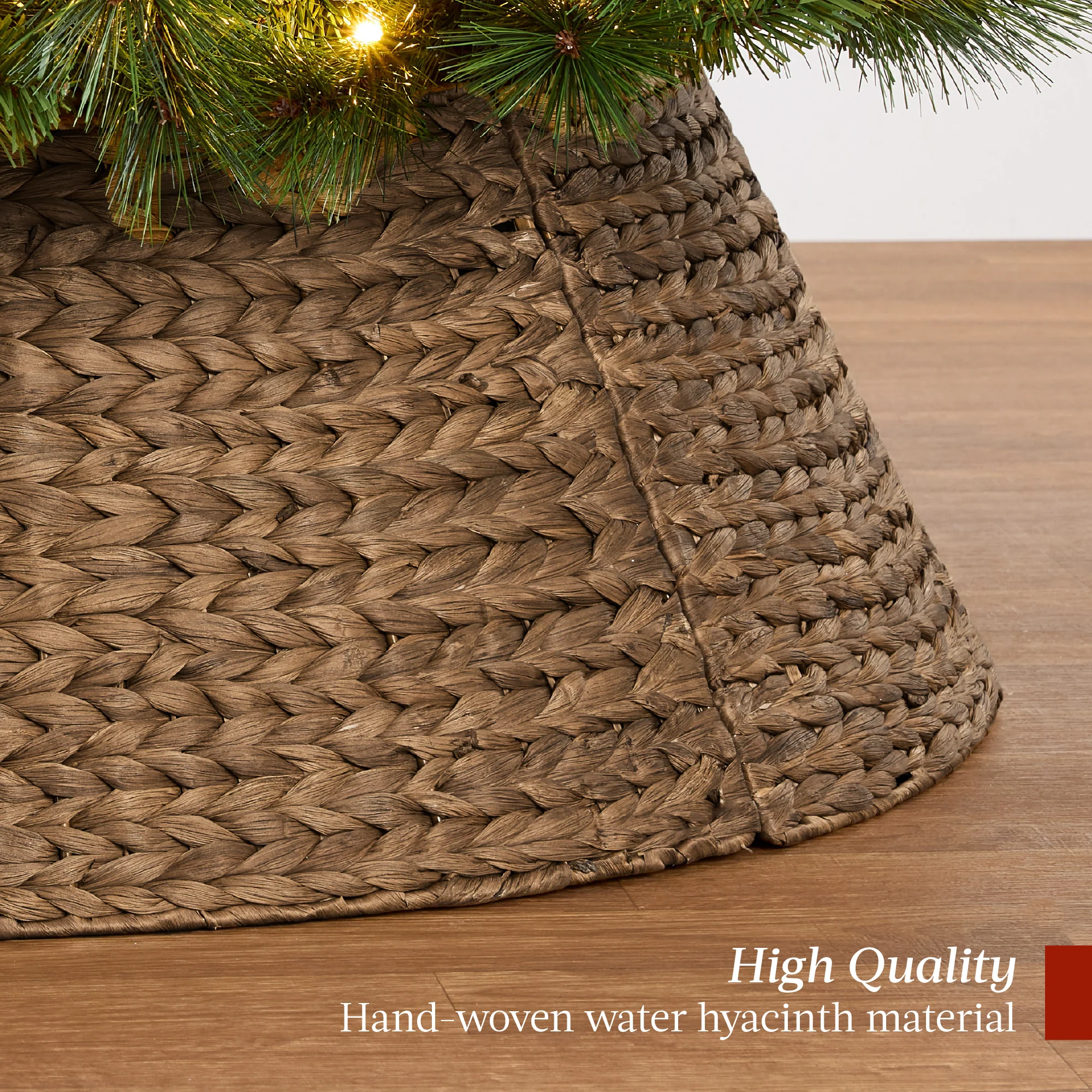 Woven Hyacinth Christmas Holiday Tree Collar - 36in - Image 16