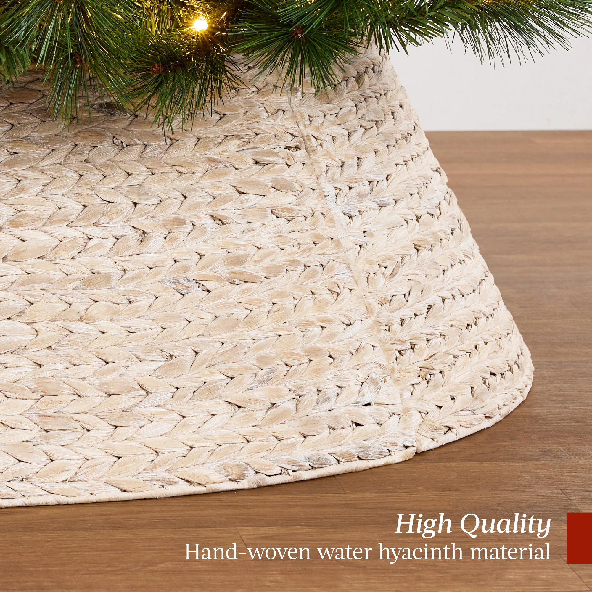 Woven Hyacinth Christmas Holiday Tree Collar - 36in - Image 34