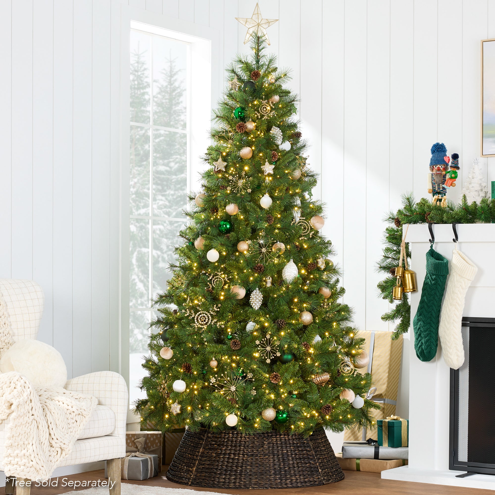 Woven Hyacinth Christmas Holiday Tree Collar - 36in - Image 5