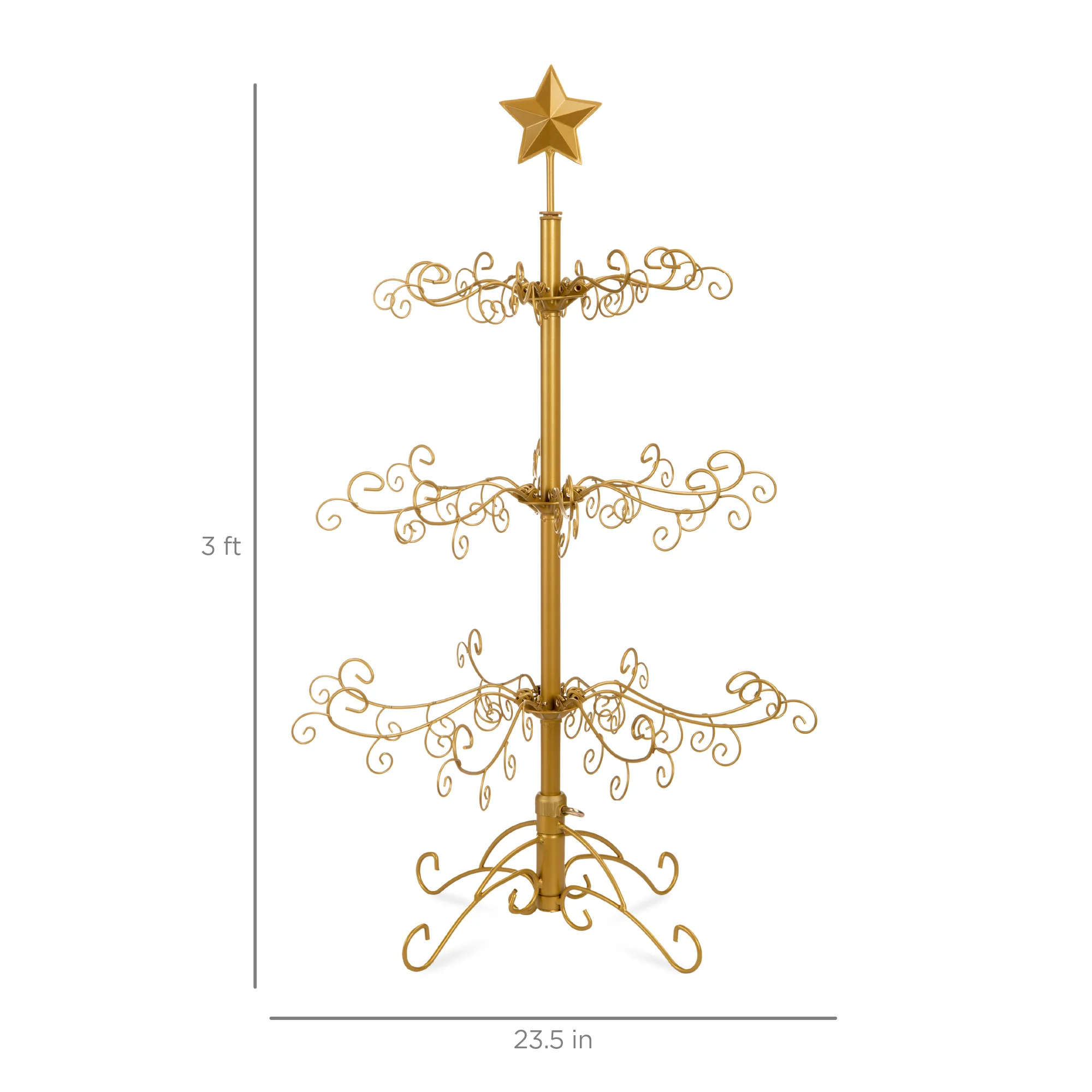 Wrought Iron Christmas Tree Ornament Display w/ Easy Assembly, Stand - 3ft - Image 7