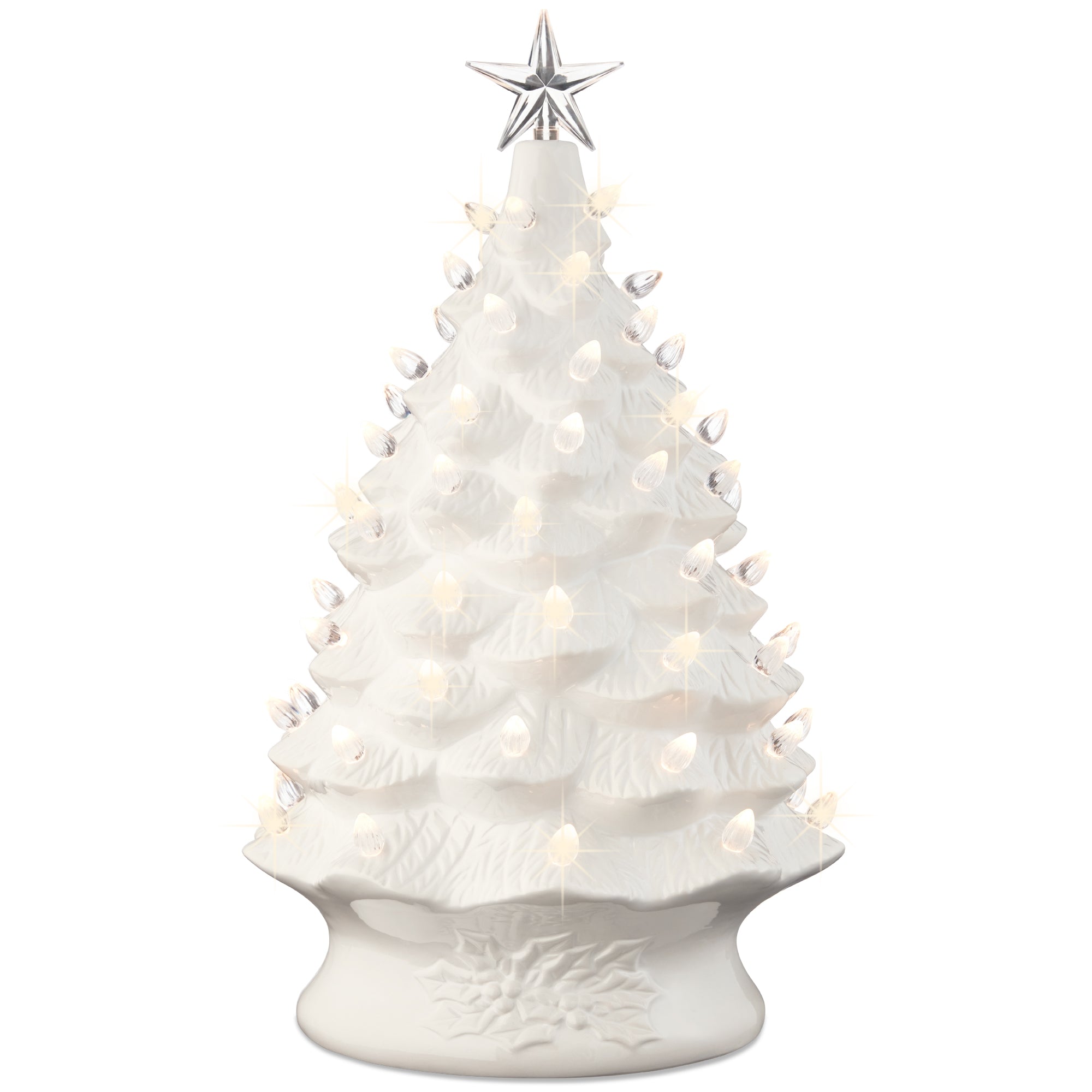 XL Pre-Lit Ceramic Christmas Tree Decoration w/ LED Light, Timer - 24in - Image 15