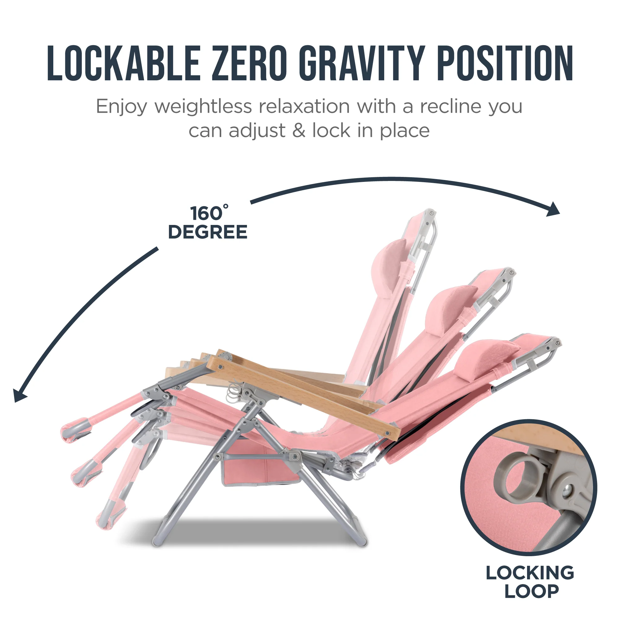 Zero Gravity Beach Chair with Adjustable Canopy and Carry Straps - Image 16