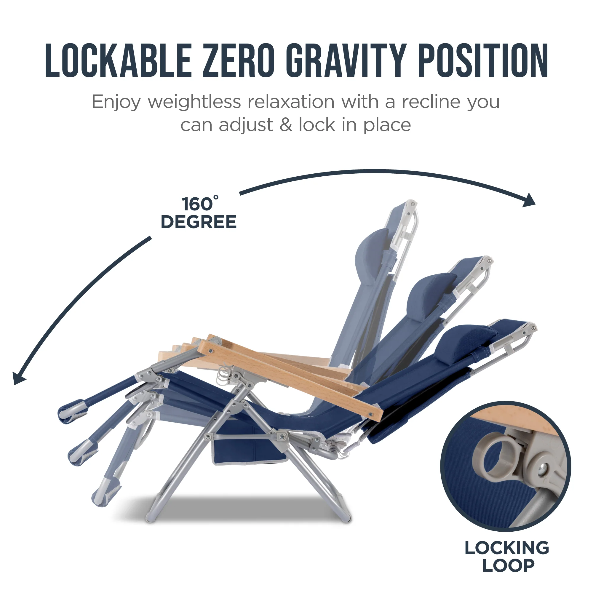 Zero Gravity Beach Chair with Adjustable Canopy and Carry Straps - Image 25