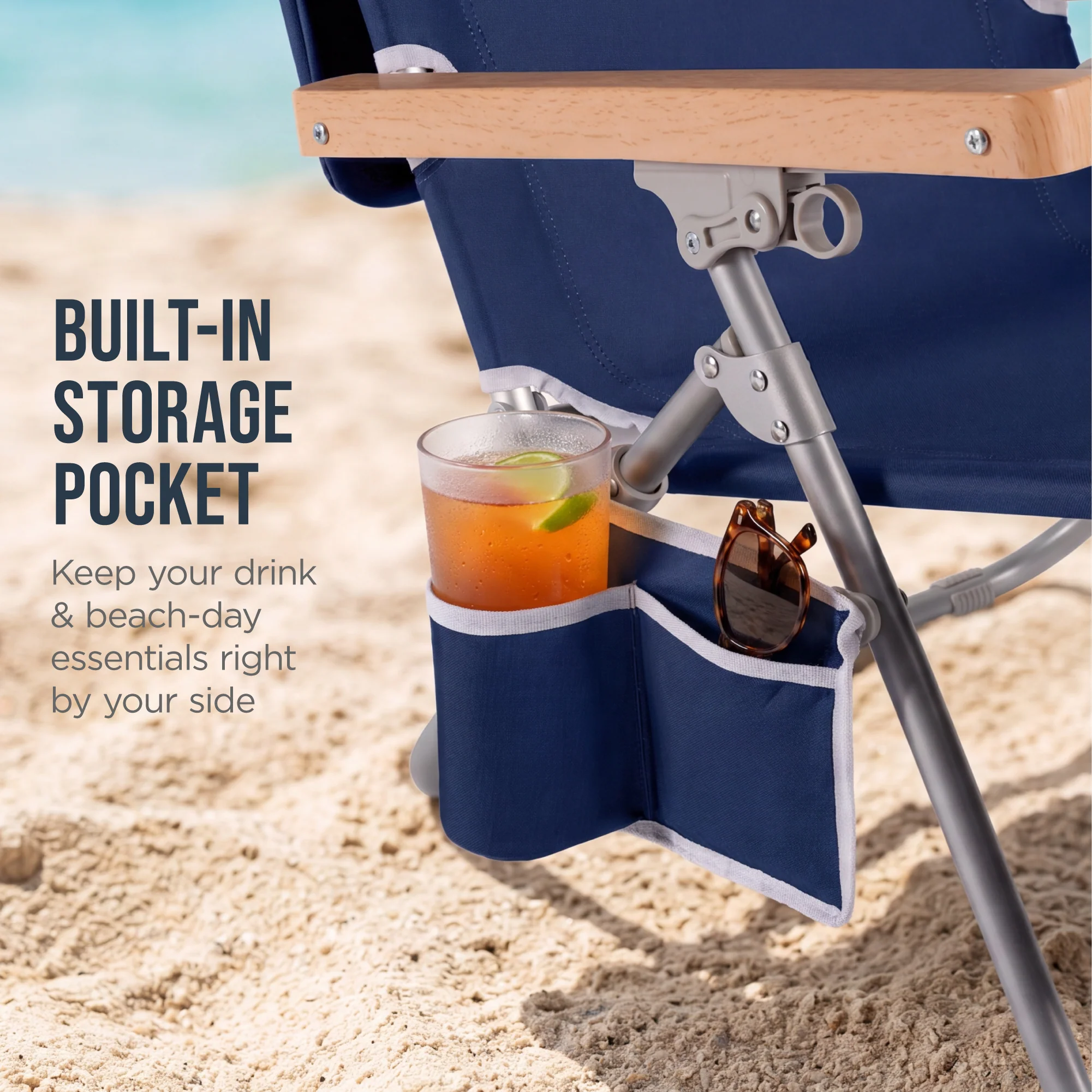 Zero Gravity Beach Chair with Adjustable Canopy and Carry Straps - Image 26