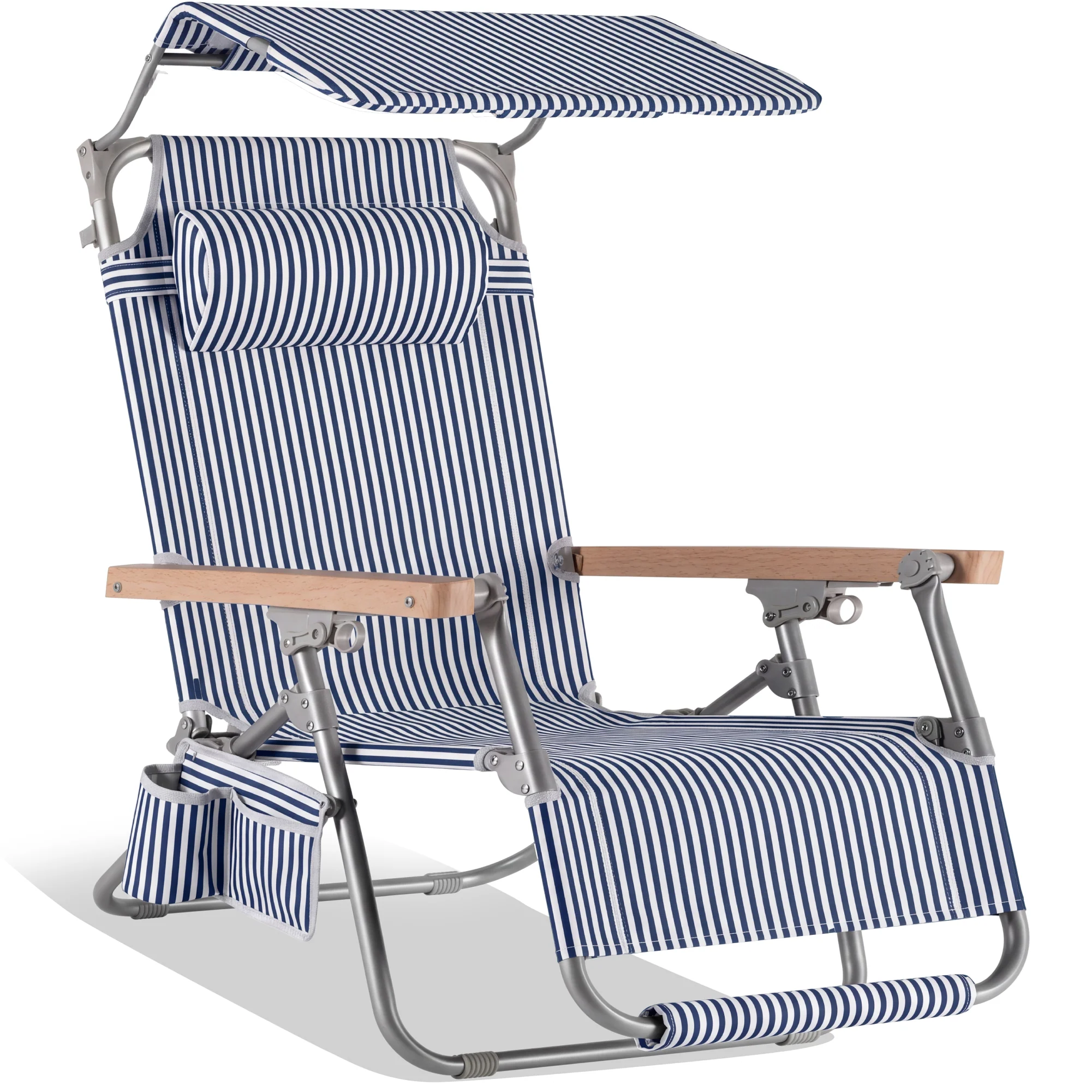 Zero Gravity Beach Chair with Adjustable Canopy and Carry Straps - Image 28