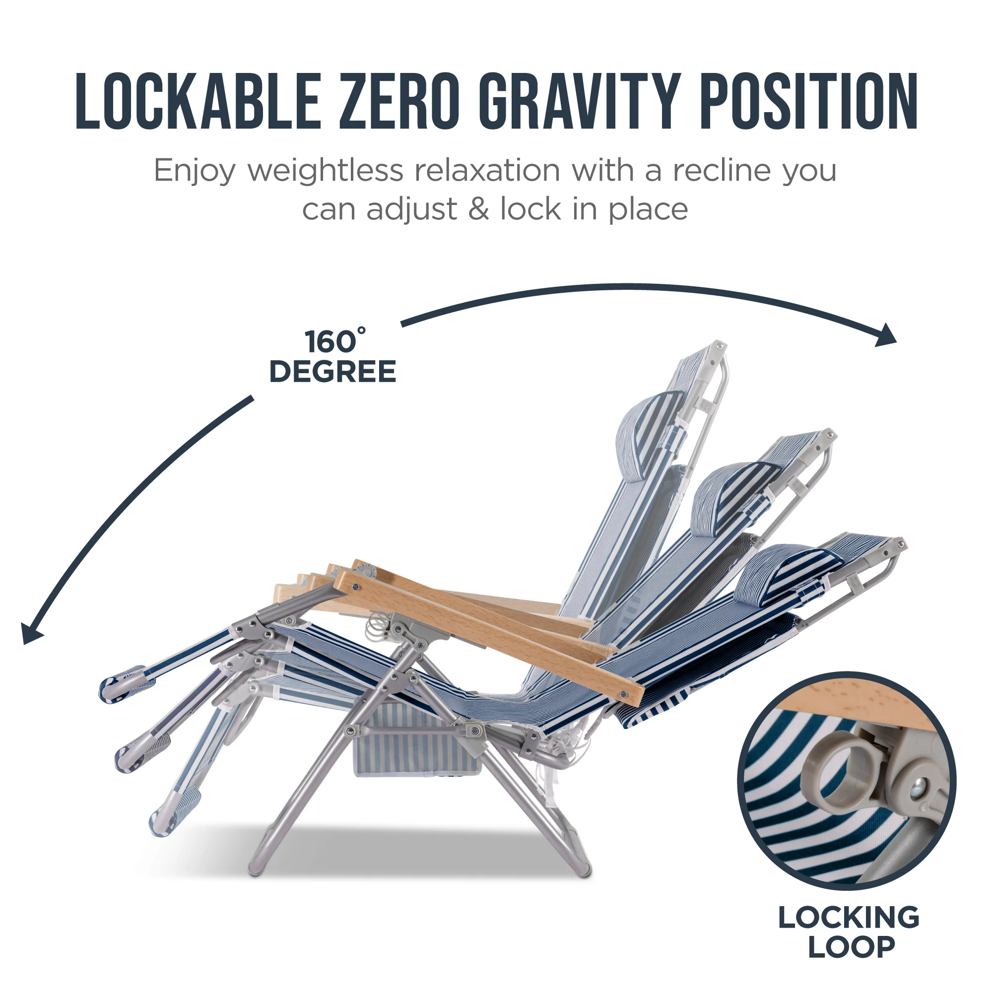 Zero Gravity Beach Chair with Adjustable Canopy and Carry Straps - Image 34