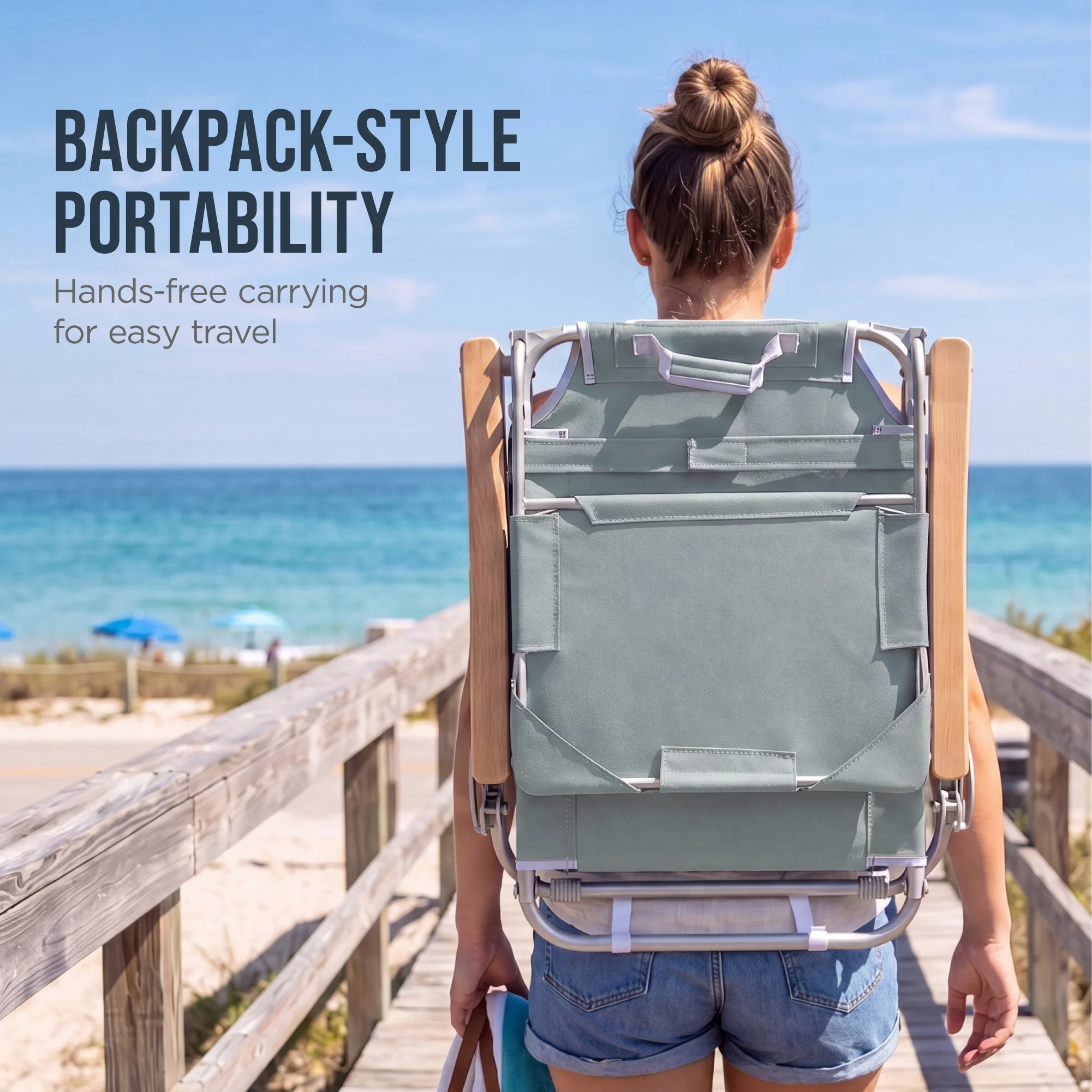 Zero Gravity Beach Chair with Adjustable Canopy and Carry Straps - Image 5